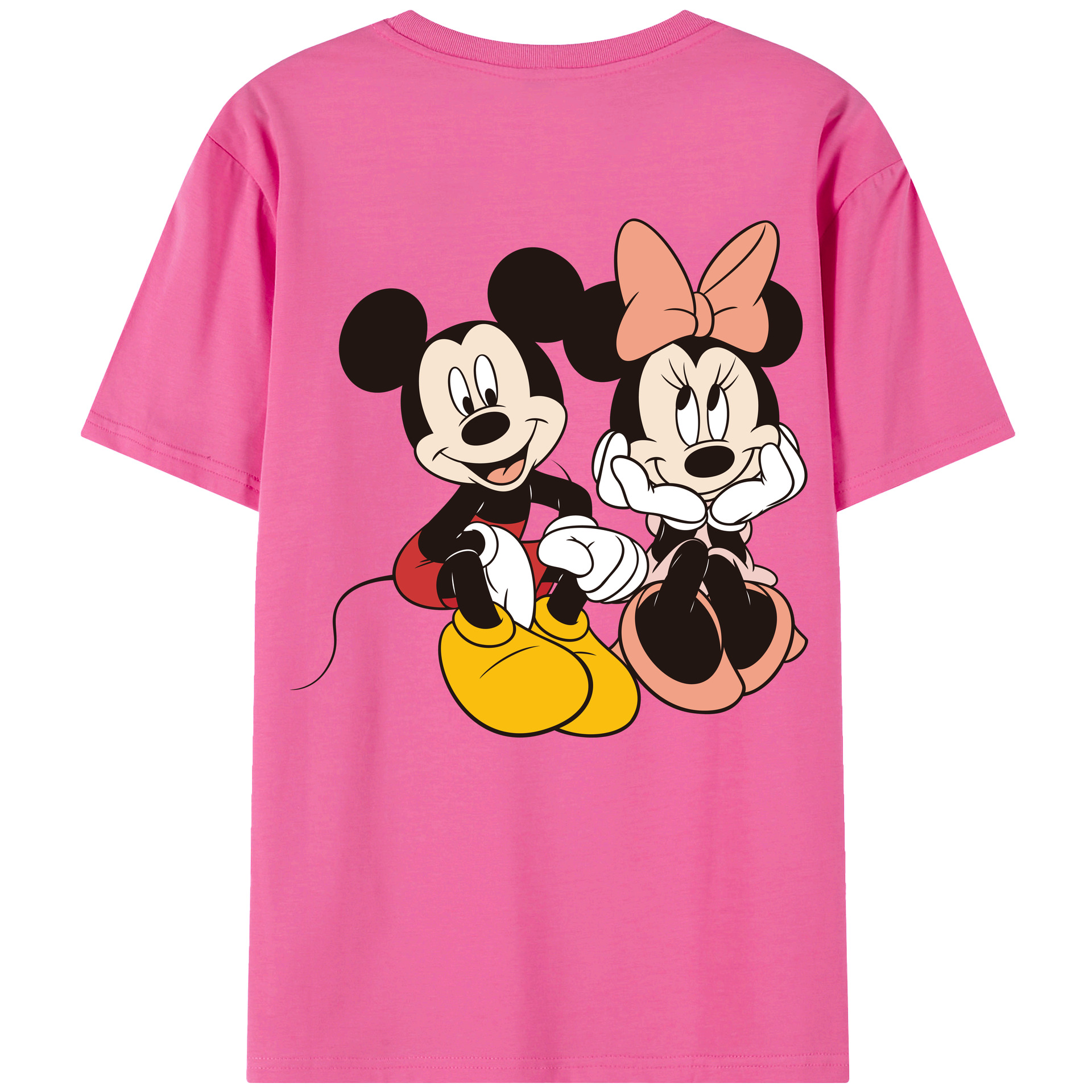 （画像用） ミッキーマウス Mickey Mouse レディース半袖Tシャツ(バックプリント)